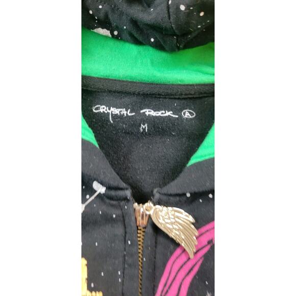 Crystal Rock Christian Audigier Womens Medium Embellished rhinestone Hoodie Y2K - Picture 6 of 13